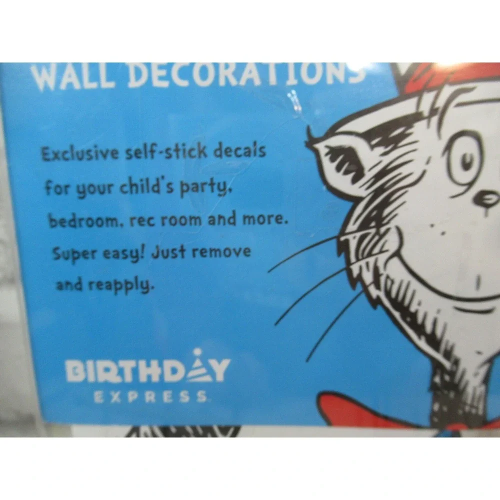 Dr Seuss removeable wall decorations decals Cat in Hat Horton Thing 1 2 Sam I am